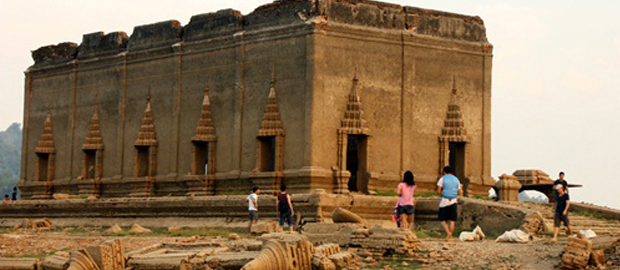 ร่องเรือชมเมืองบาดาล วัดวังก์วิเวการามเก่า สังขละบุรี